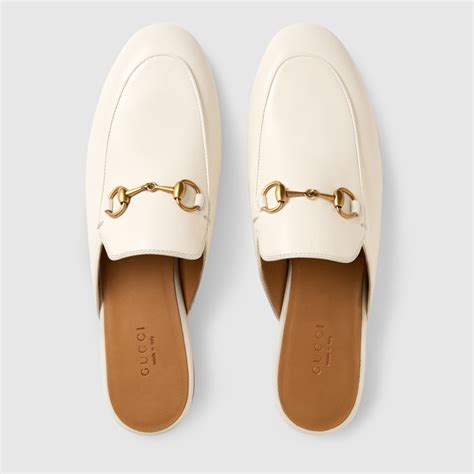 ragazze con slepper gucci|White Leather Princetown Slipper .